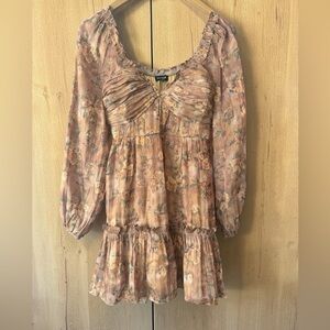 Blu Pepper Peach Floral Midi Dress